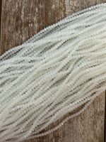 Ice White 3mm Rondelle Beads #36: Single strand or 10 strand pack