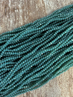 Dusty Teal 3mm Rondelle Beads #54: Single strand or 10 strand pack