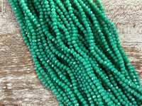 Green 3mm Rondelle Beads #57: Single strand or 10 strand pack