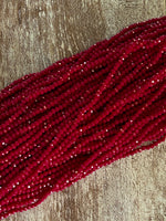 Garnett 3mm Rondelle Beads #72: Single strand or 10 strand pack