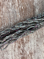 Iridescent Purple Grey 3mm Rondelle Beads #146: Single strand or 10 strand pack