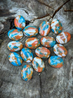 Oyster Copper Turquoise Faux Stone Oval Cabochon 15x20mm