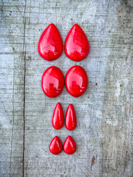 Red Faux Stone Cabochon