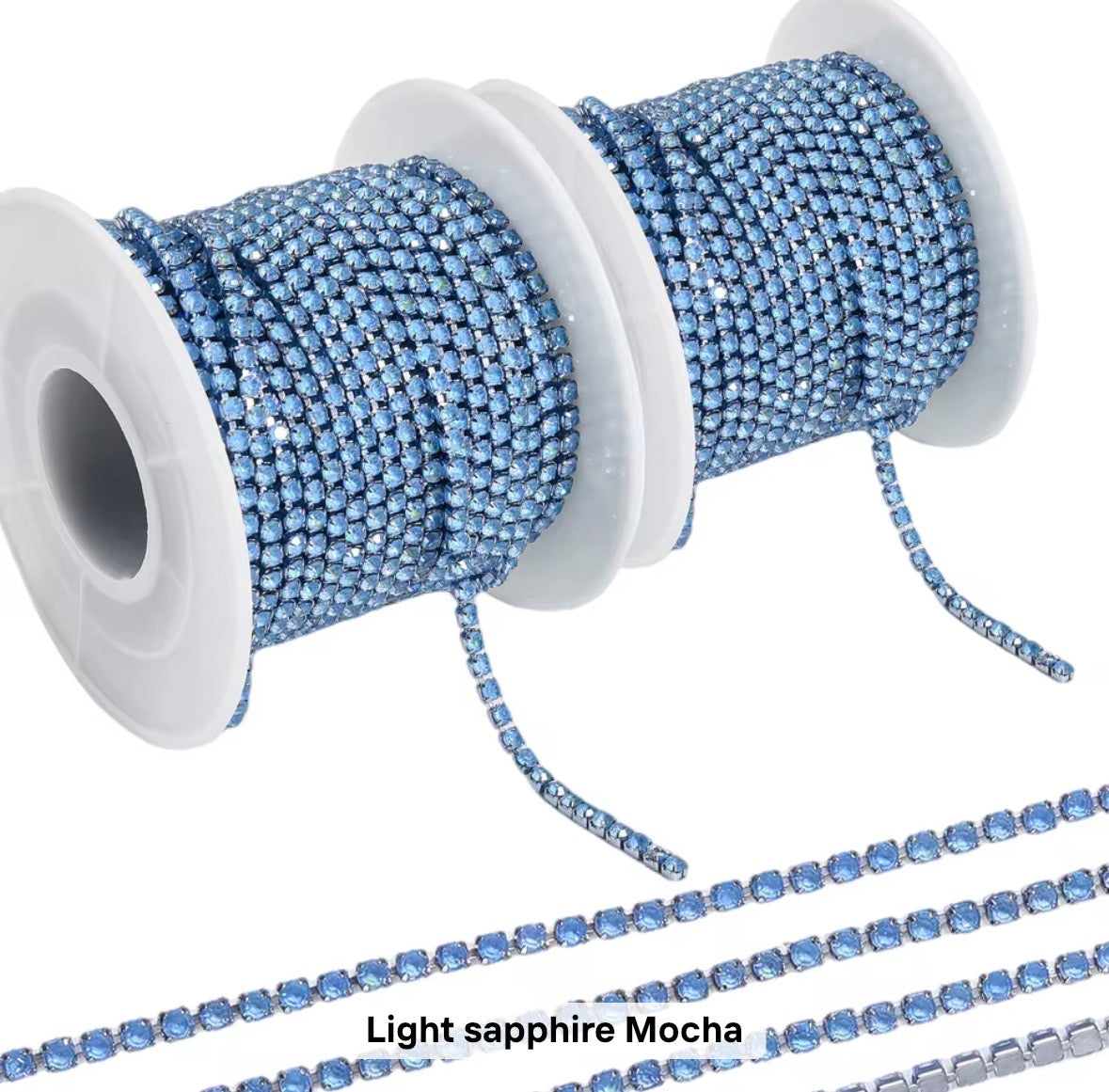 All Light Sapphire Mocha Banding SS6: Sold per 1 yard or per 10 yard roll