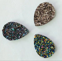 Assorted Faux Druzy Teardrop Centerpieces 18x25mm: 15 Pieces