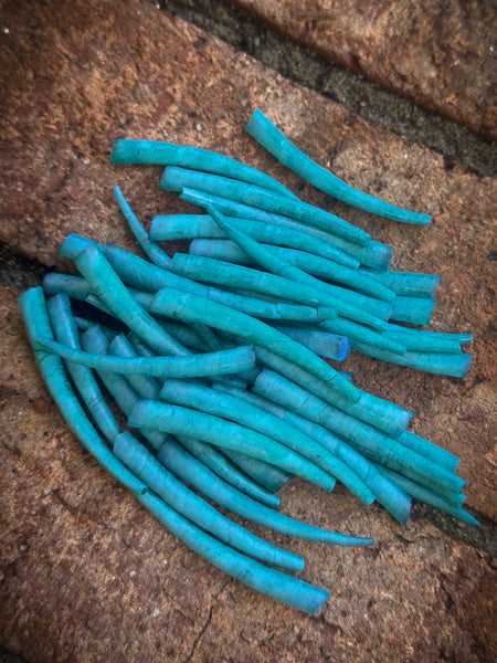 *READ DESCRIPTION* Unsealed Turquoise Dyed Dentalium 1oz