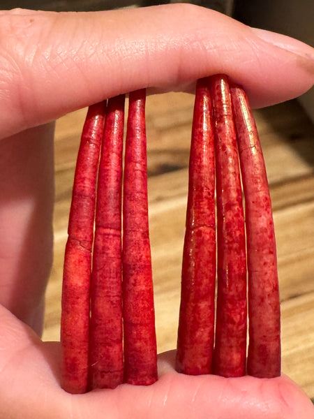 *READ DESCRIPTION* Unsealed Red Dyed Dentalium 1oz