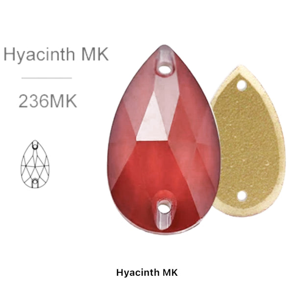 MK Hyacinth Glass Crystal Teardrop: 11x18mm