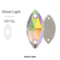 Ghost Light Glass Crystal Horseeye: 6x12mm or 7x15mm