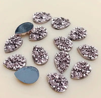 Mini Bronze Faux Druzy Teardrop Centerpieces 10x14mm: 25 Pairs