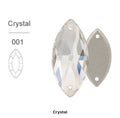 Crystal Clear Glass Crystal Horseeye: 6x12mm, 7x15mm, or 15x32mm