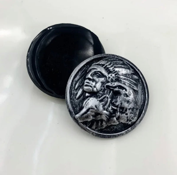 Chief Head Silver Resin Centerpieces 33mm