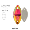 Astral Pink Glass Crystal Horseeye: 9x18mm