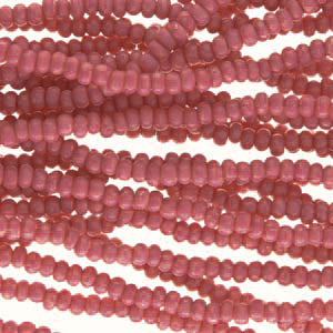 11/0 Czech Preciosa Seed Beads Half Hank: Pink Coral Opaque Solgel