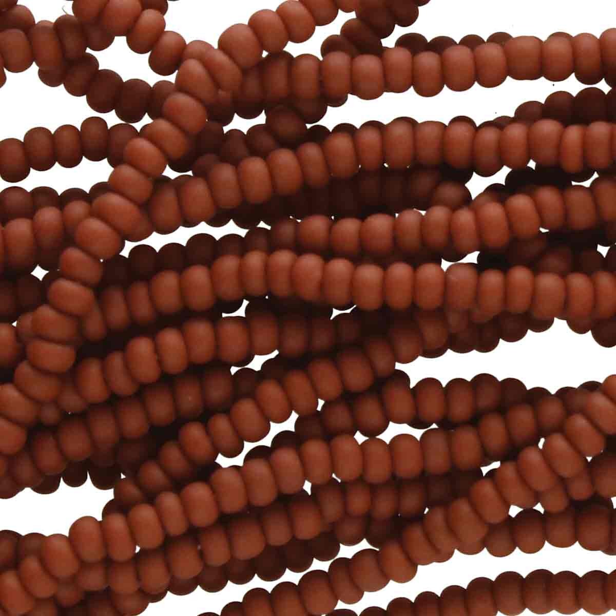 11/0 Czech Preciosa Seed Beads Half Hank: Brown Matte