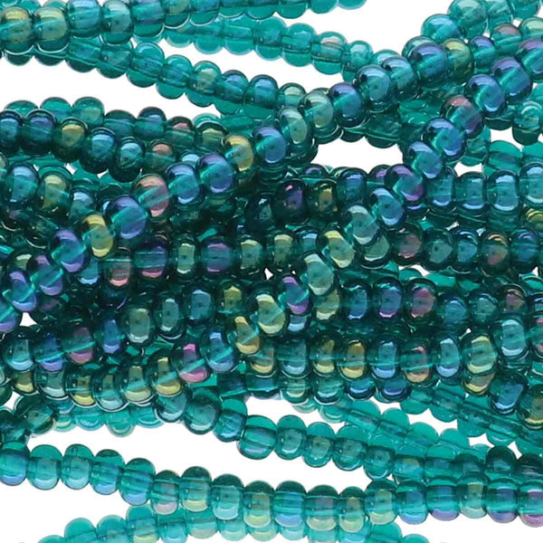 11/0 Czech Preciosa Seed Beads Half Hank: Emerald AB