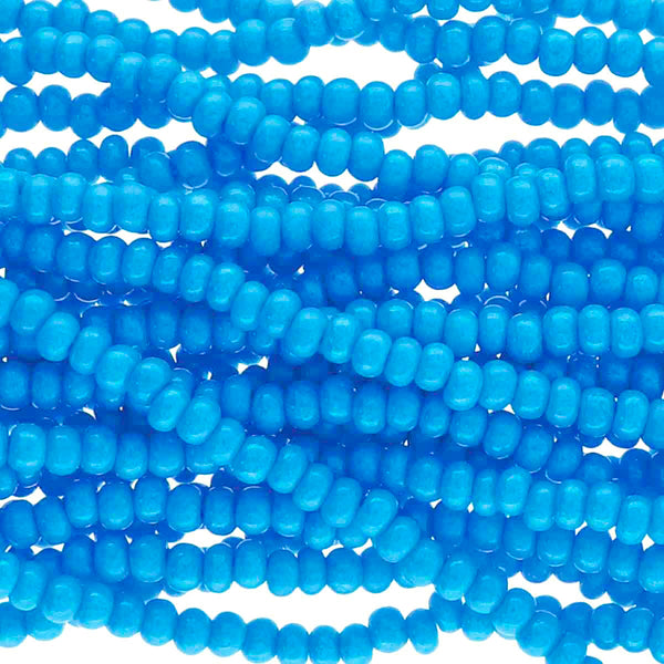 11/0 Czech Preciosa Seed Beads Half Hank: OP Blue Dyed Terra