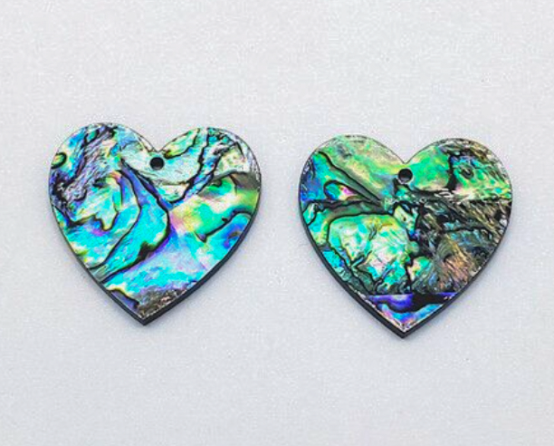 *PREORDER* Peacock Abalone Heart Centerpieces: 15 Pairs