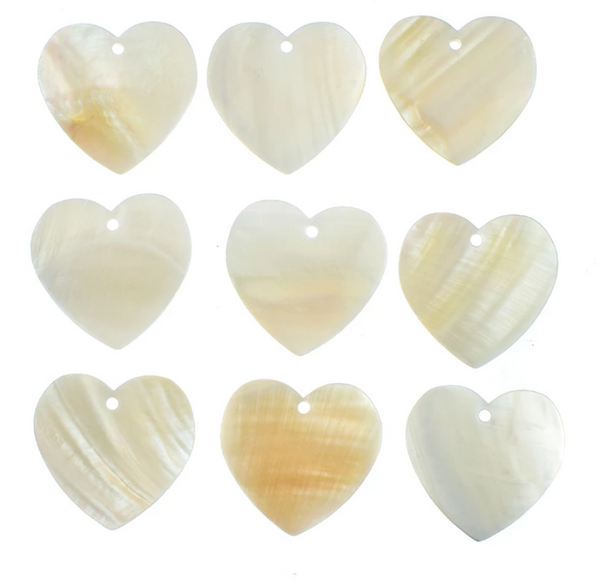 Preorder Heart Shell Centerpieces 30x29mm: 25 Pairs