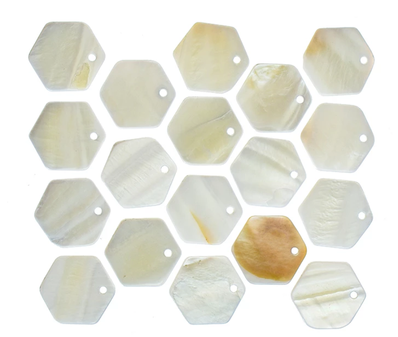 *PREORDER* Hexagon Shell Centerpieces 17mm: 50 Pairs