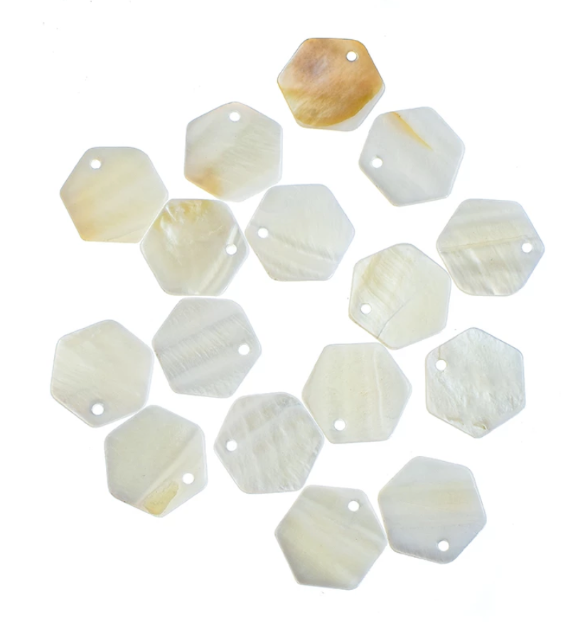 *PREORDER* Hexagon Shell Centerpieces 17mm: 50 Pairs