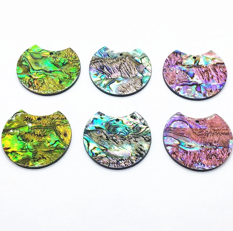 *PREORDER* 30x37mm Abalone Semi-Circle Centerpieces: 15 Pairs