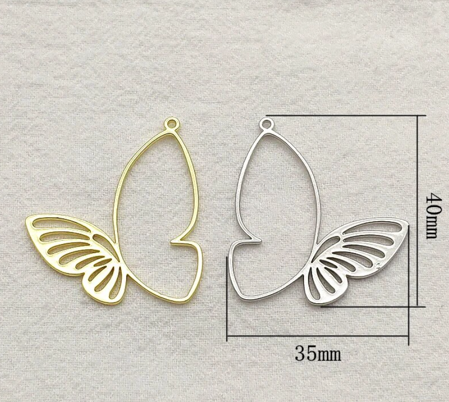 Metal Butterfly Drop Charm
