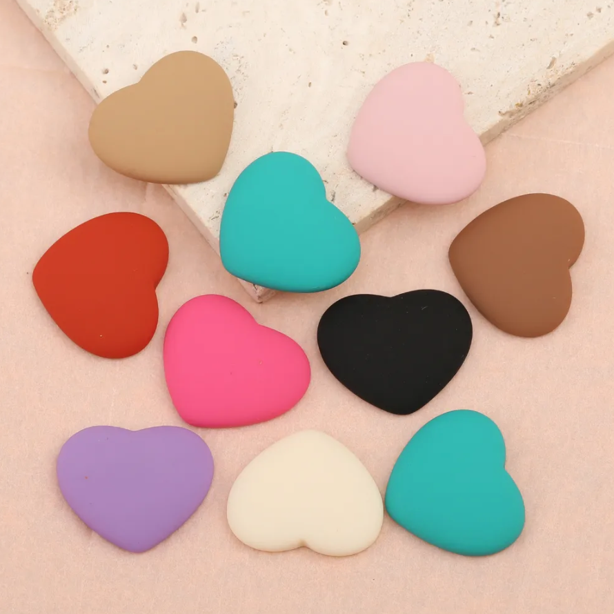 Matte Heart Centerpieces 23x27mm: 50 pair pack