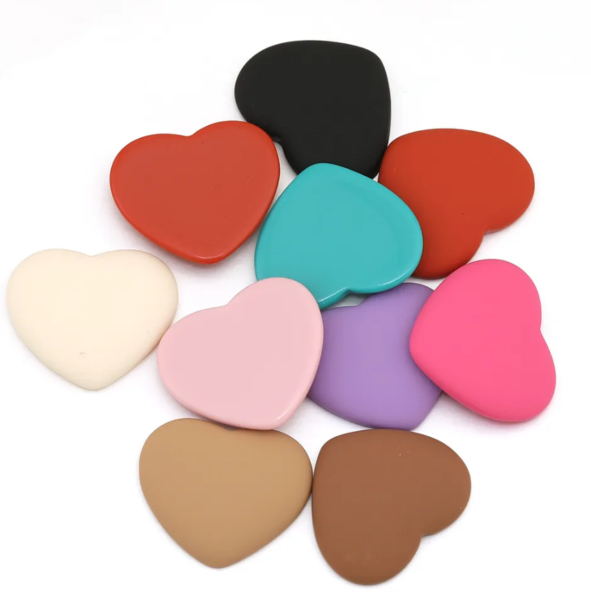 Matte Heart Centerpieces 23x27mm: 50 pair pack