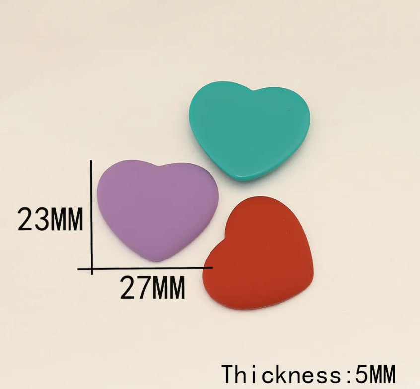 *PREORDER* Matte Heart Centerpieces 23x27mm: 50 pair pack