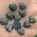 Mini Dark Grey Heart Centerpieces 12mm: 20 Pairs