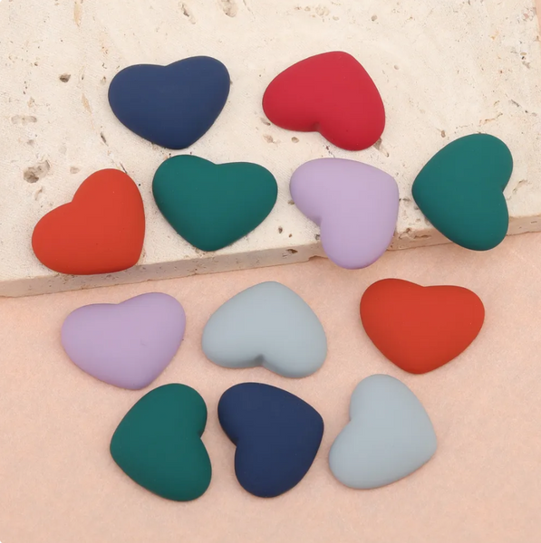 Matte Heart Centerpieces 17x21mm: Sold per pair or 50 pair pack