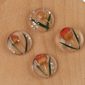 Clear Orange Flower Resin Round Centerpieces 20mm