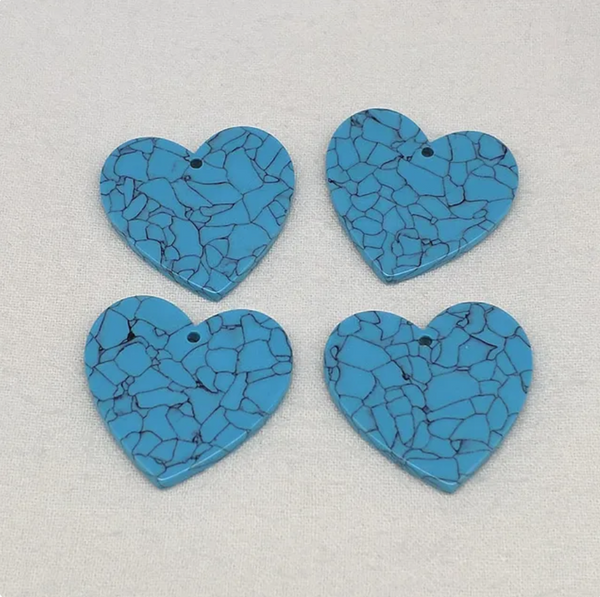 Heart Blue Turquoise Slabs with Black Cracks 30mm