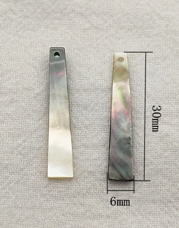 *PREORDER* Skinny Brown/Grey Shell Slabs 30x6mm: 50 Pairs