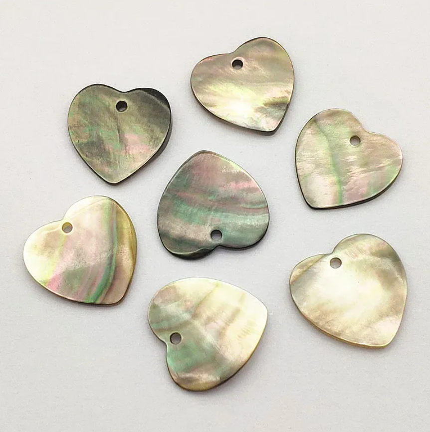*PREORDER* Heart Brown/Grey Shell Slabs 18mm: 25 Pairs