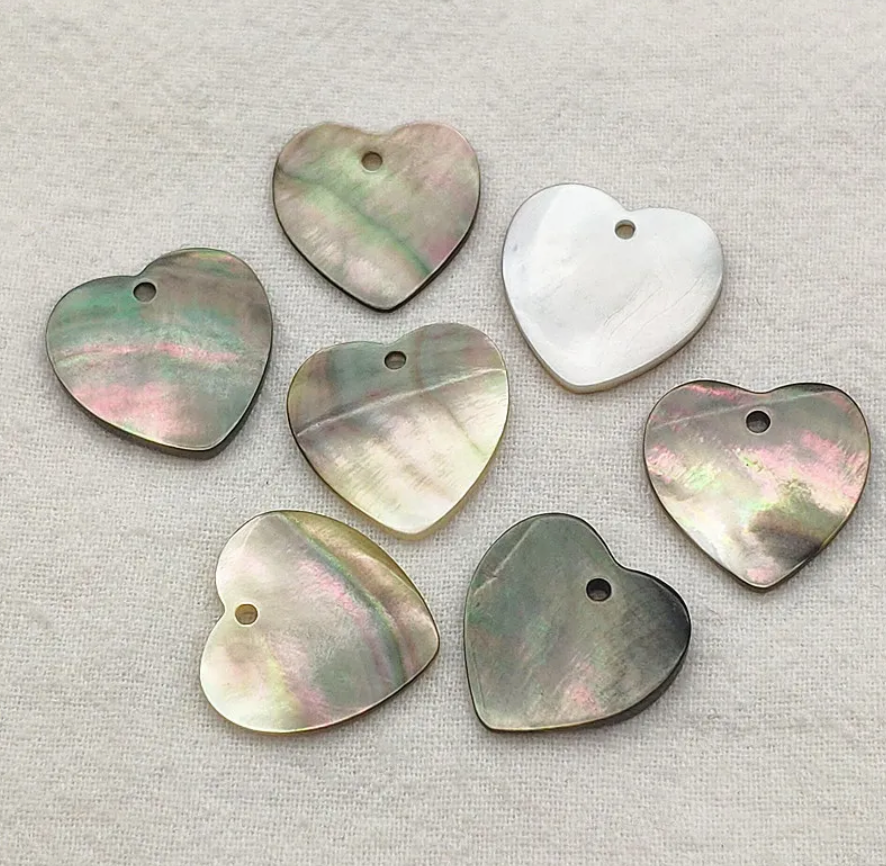 *PREORDER* Heart Brown/Grey Shell Slabs 18mm: 25 Pairs