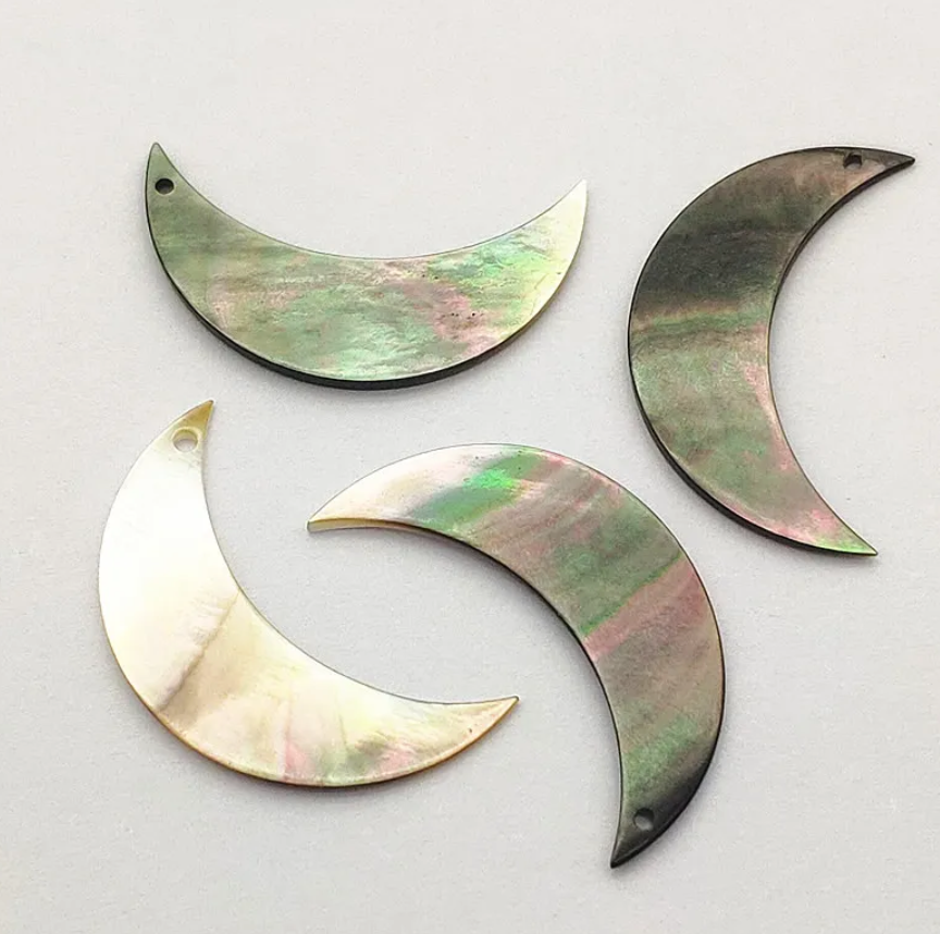 *PREORDER* Moon Brown/Grey Shell Slabs 30x17mm: 25 Pairs