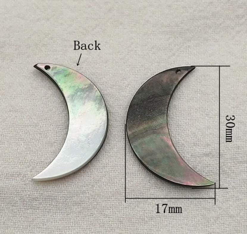 *PREORDER* Moon Brown/Grey Shell Slabs 30x17mm: 25 Pairs