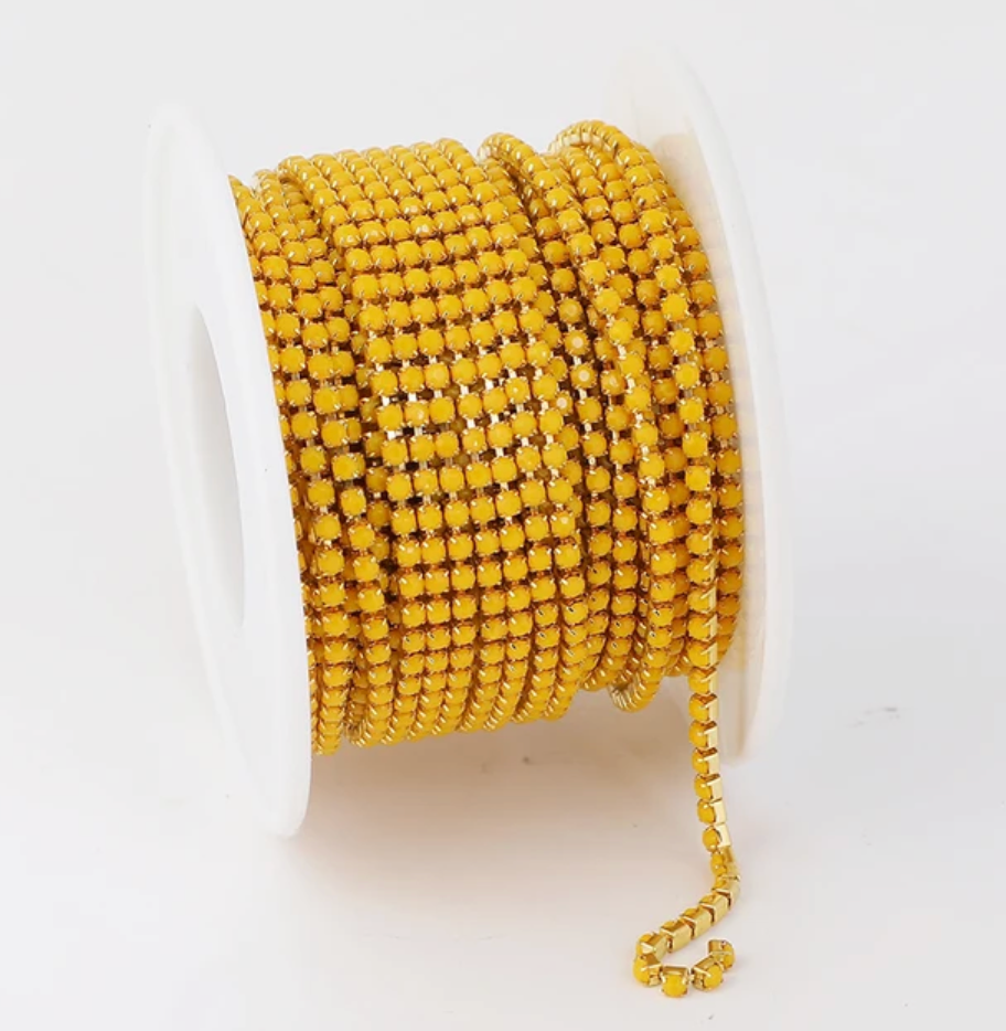 Gold Citrine SS6 Banding 1 Yard or 10 Yard Discounted Roll