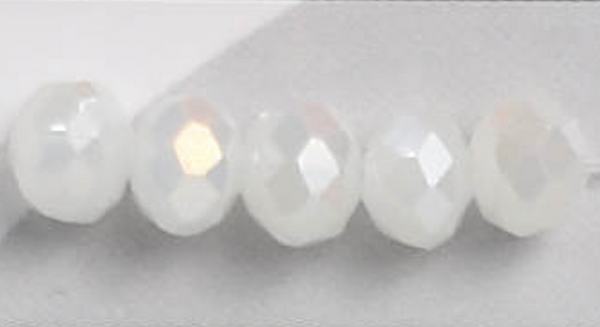 AB White 3mm Rondelle Beads #184: Single Strand or 10 Strand Pack
