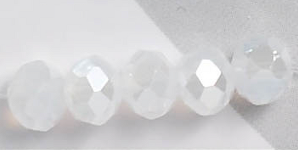 AB Translucent White 3mm Rondelle Beads #191: Single Strand or 10 Strand Pack
