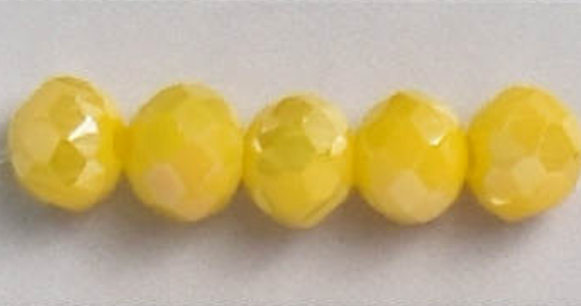 AB Yellow 4mm Rondelle Beads #210: Single Strand or 10 Strand Pack