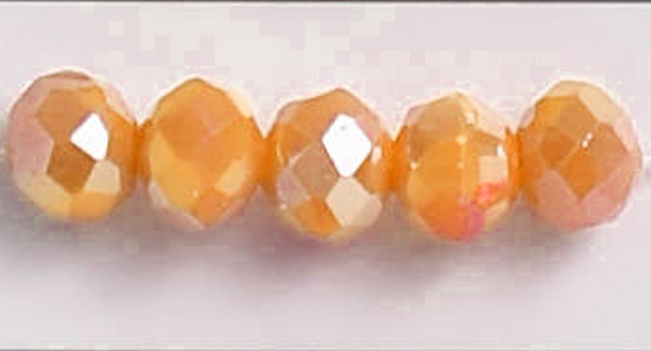 AB Orange 3mm Rondelle Beads #212: Single Strand or 10 Strand Pack