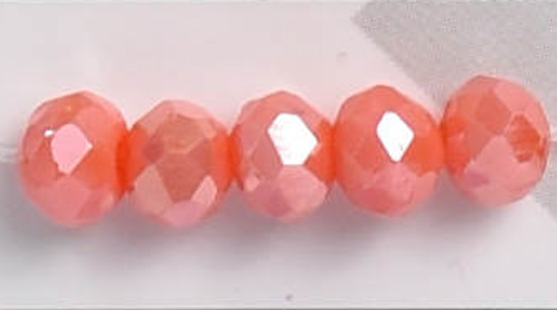 AB Coral 3mm Rondelle Beads #224: Single Strand or 10 Strand Pack