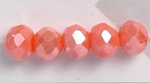 AB Coral 3mm Rondelle Beads #224: Single Strand or 10 Strand Pack