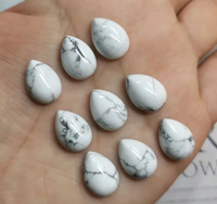 White Teardrop Faux Stone Cabochon 15x20mm