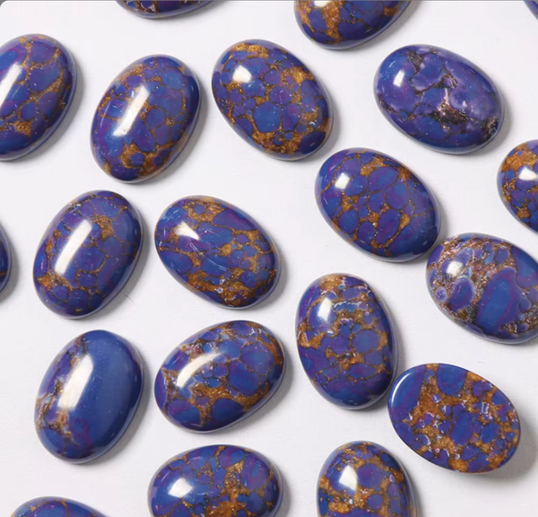 Blue & Purple Oval Faux Stone Cabochon 15x20mm