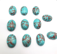 Teal Turquoise Oval Faux Stone Cabochon 15x20mm