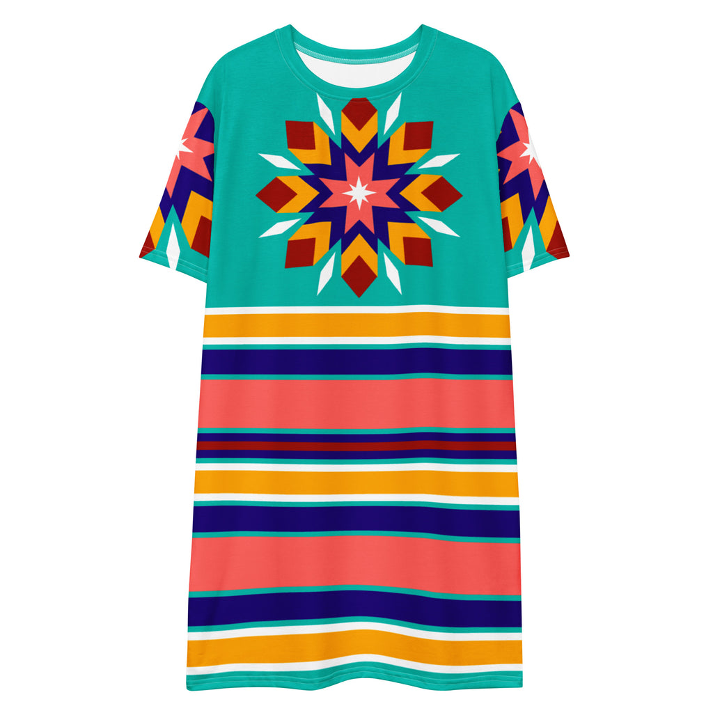 Native Print T-shirt dress